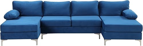 Miniatura 23 de Sofá modular moderno en forma de L, con diván extra ancho y patas doradas Gris,Negro -,Verde,Naranja,Gris oscuro,marino,Púrpura