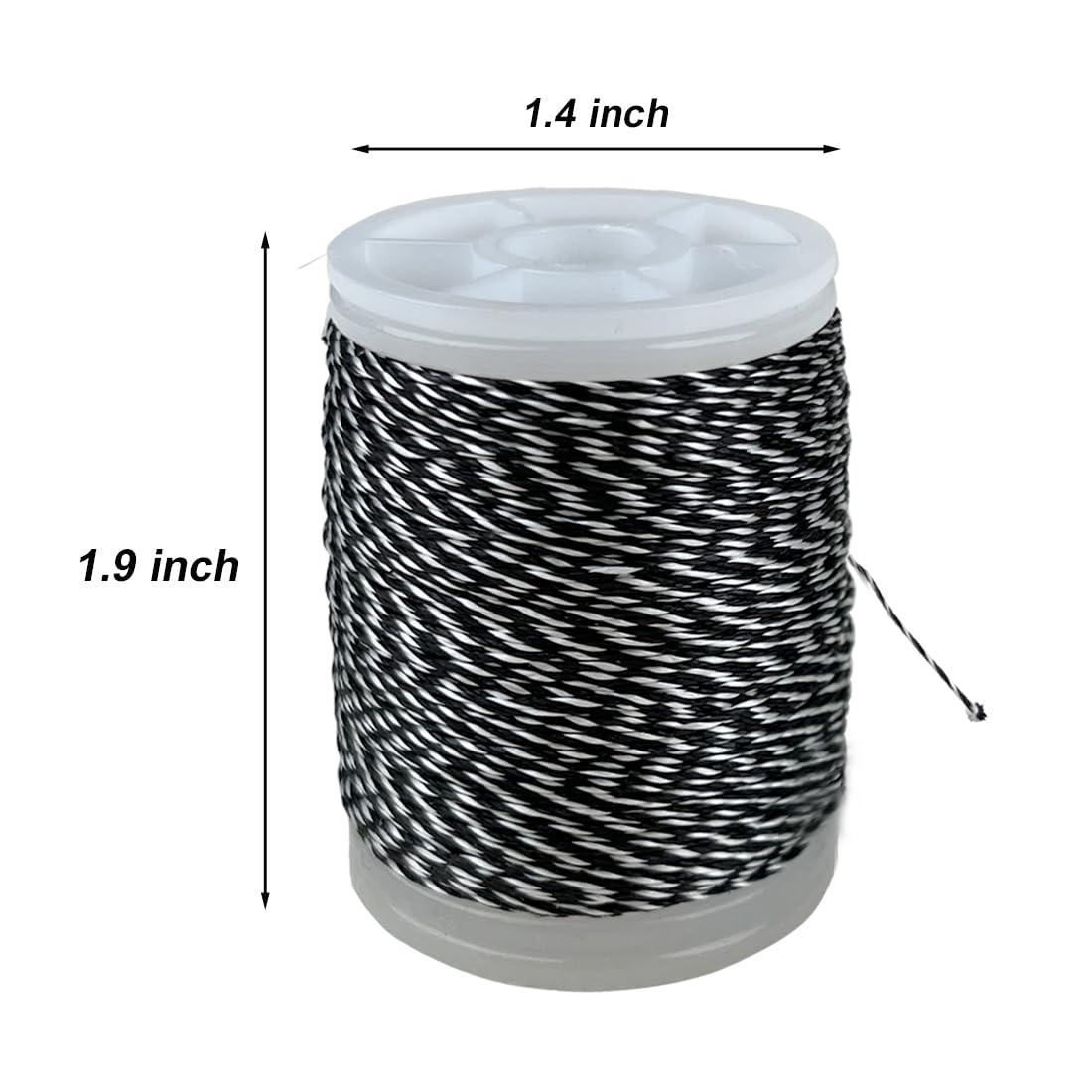- QI HUO JU - Archery Bow String Serving Thread 131 yard/120m Bowstring Serving Jig Tool 3-Strands String Thread for Compound Bow Tying Peep Sight Nock Accessories (Black-White)