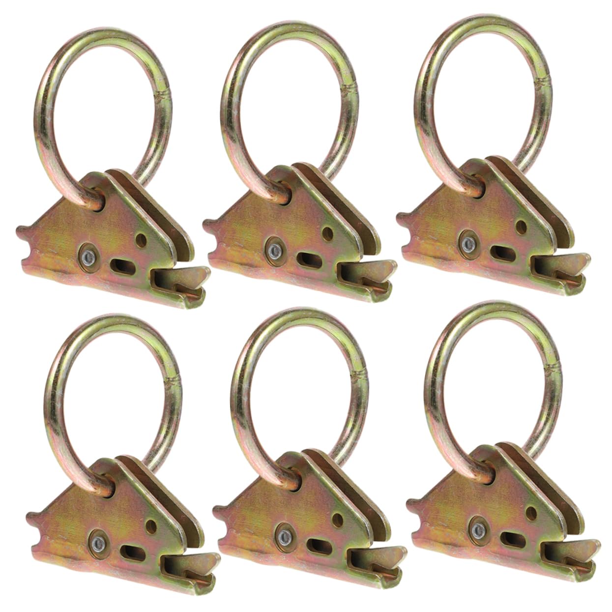 Zurranker für Anhänger 6 Stück Stahl Zurrösen Gold | O Ring Ausführung, Rostfrei und Belastbar, Passend für Umzug von Geräten und Musikinstrumenten