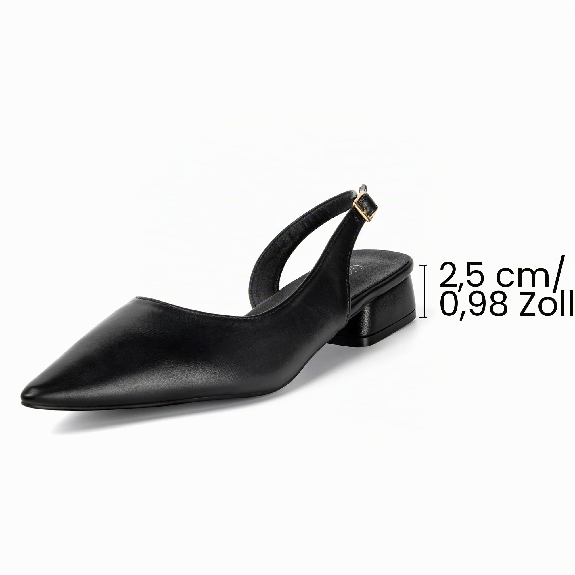 Damen 1,06-Zoll Low Chunky Slingback Heels, Klassische Geschlossenen Pointed Toe Block Heel Pumps Schuhe für Frauen, Hochzeit Abendkleid Sommer Party Schuhe