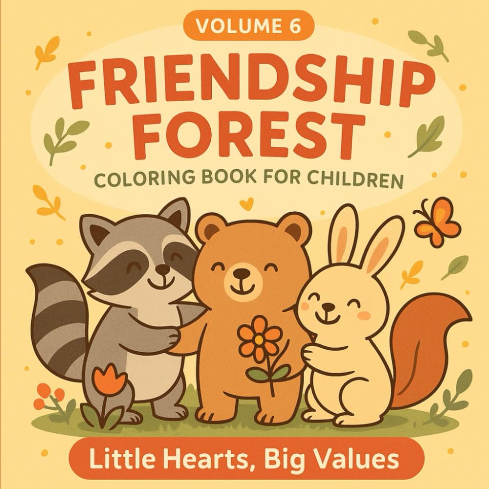 Friendship Forest: Heartwarming Coloring Scenes About Sharing, Kindness & Togetherness (Little Hearts, Big Values Coloring Series)