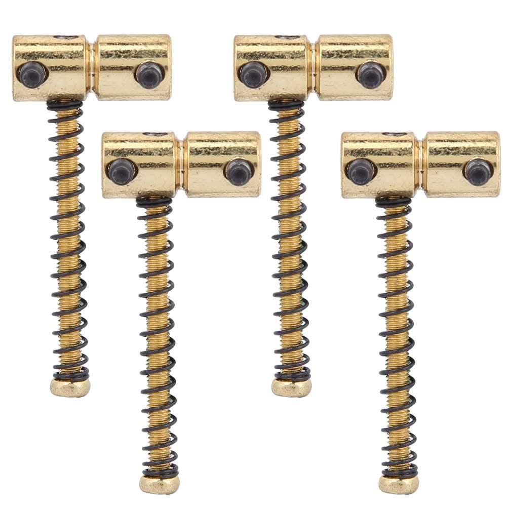 Bnineteenteam Gold 4Pcs Electric Bass Compensated Saddles Set,Bass Bridge String Saddles Spring Screws For Electric Bass Guitar (Gold) Playing Accessories Musical Instrument Accessories