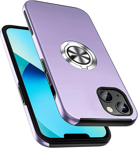 Miniatura 8 de PELEPUES Funda a prueba de golpes para iPhone 13 Pro de 6.1 pulgadas, anillo de dedo integrado funda de teléfono de grado militar con soporte de