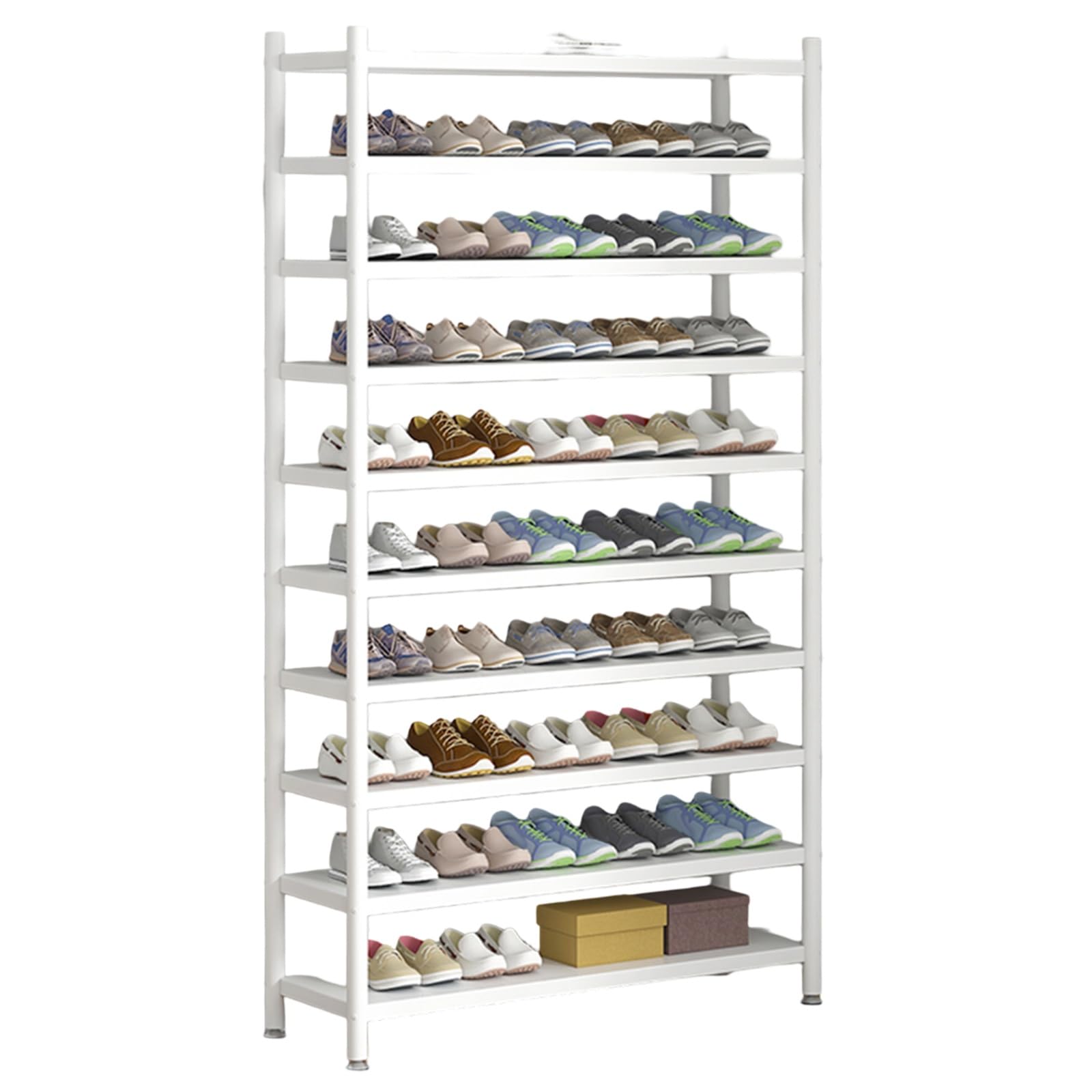Range chaussures de 5 à 10 niveaux en acier pour dressing blanc
