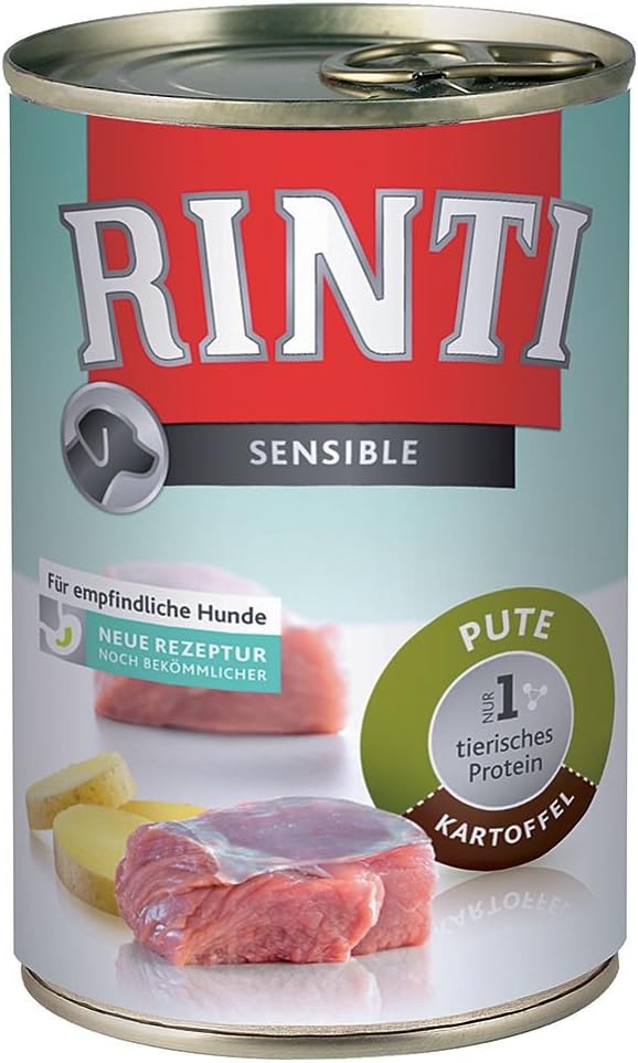 RINTI Sensible Nassfutter Für Hunde - Pute Mit Karotte, 12x400g Dose