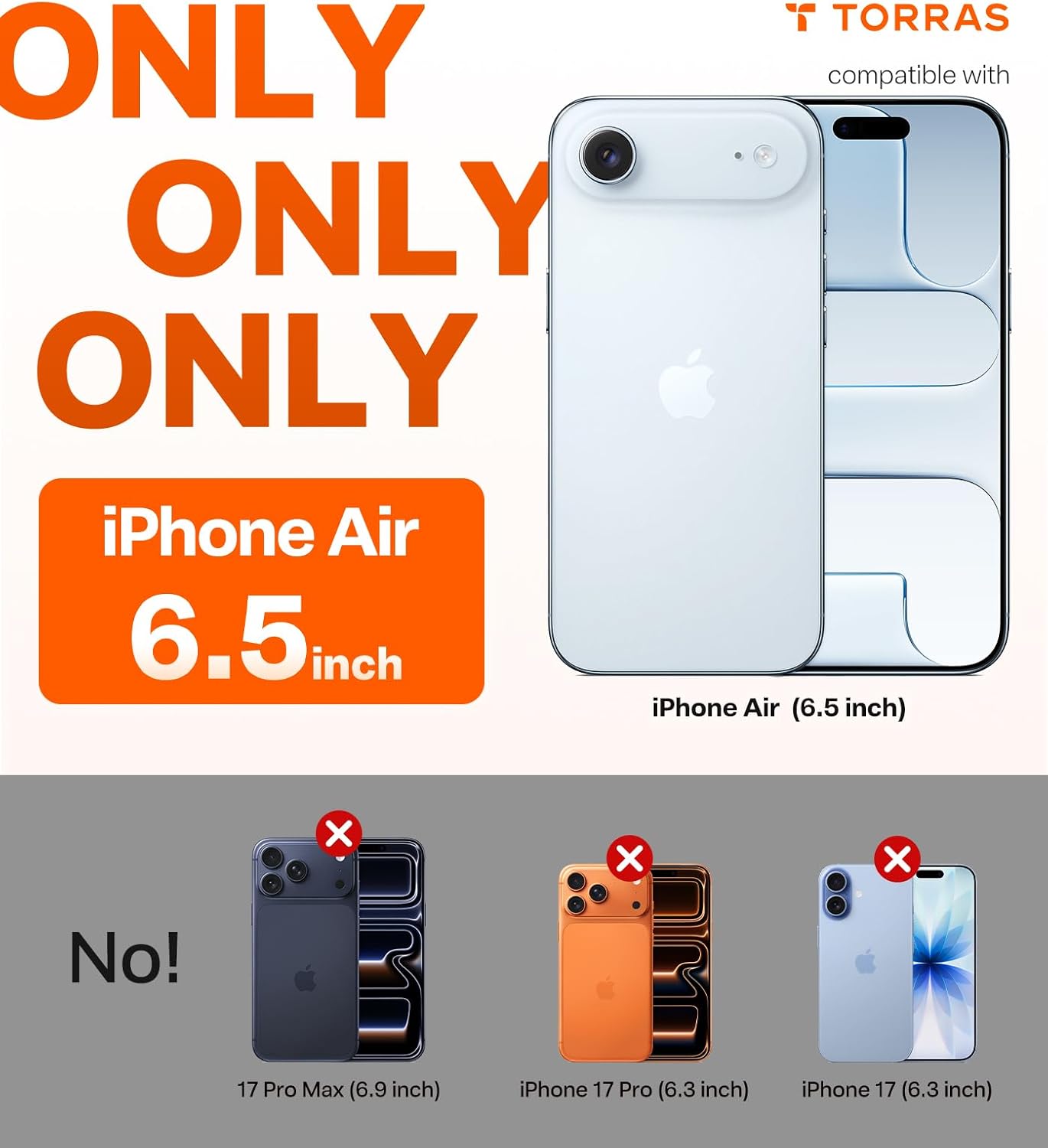 TORRAS for iPhone Air Case 6.5'', Stronger Magnetic with MagSafe, Shockproof Slim Case for iPhone 17 Air with Camera Control & Colorful Button, Mil-Grade Drop Tested,Translucent Matte Black - Image 2