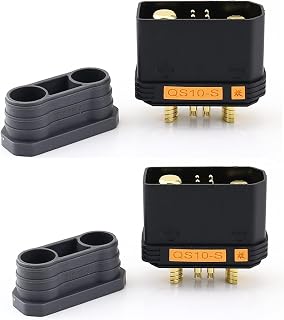 SoloGood 170A High Current Antispark QS10-S Male Female Connectors Plugs with 4Pin Signal for Drone RV E-Bike Battery Charger(Black, 1 Pair)