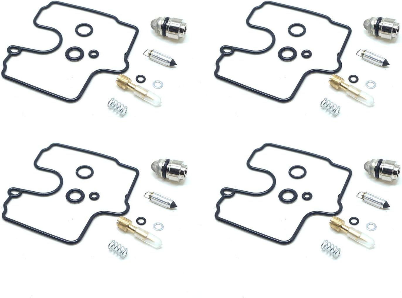 For Kawasaki Ninja ZX6R 1998-2002 ZZR600 2005-2008 Carburetor Carb Repair Kit Float Valve Chamber Bowl Gasket Rebuild Set 4 Sets ZZR ZX 6R