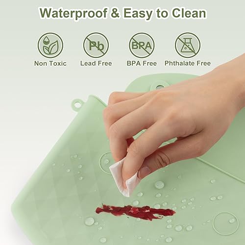 Miniatura 9 de NPET Bolsa de maquillaje de viaje de silicona con cierre magnético, organizador de bolsa de maquillaje de tamaño grande, bolsa de cosméticos de