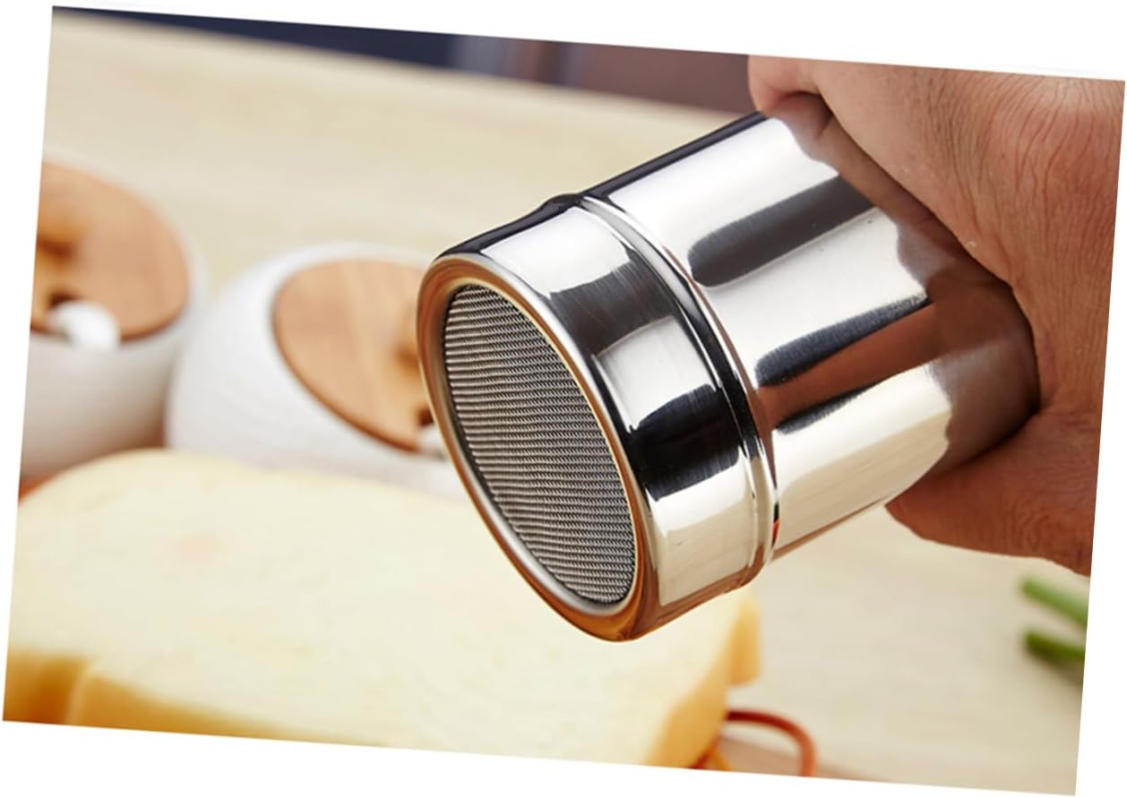 3pcs Stainless Steel Seasoning Shaker Spice Dispenser for Icing Sugar Cocoa Pepper and Flour Moisture Design for Freshness Baking and Cooking