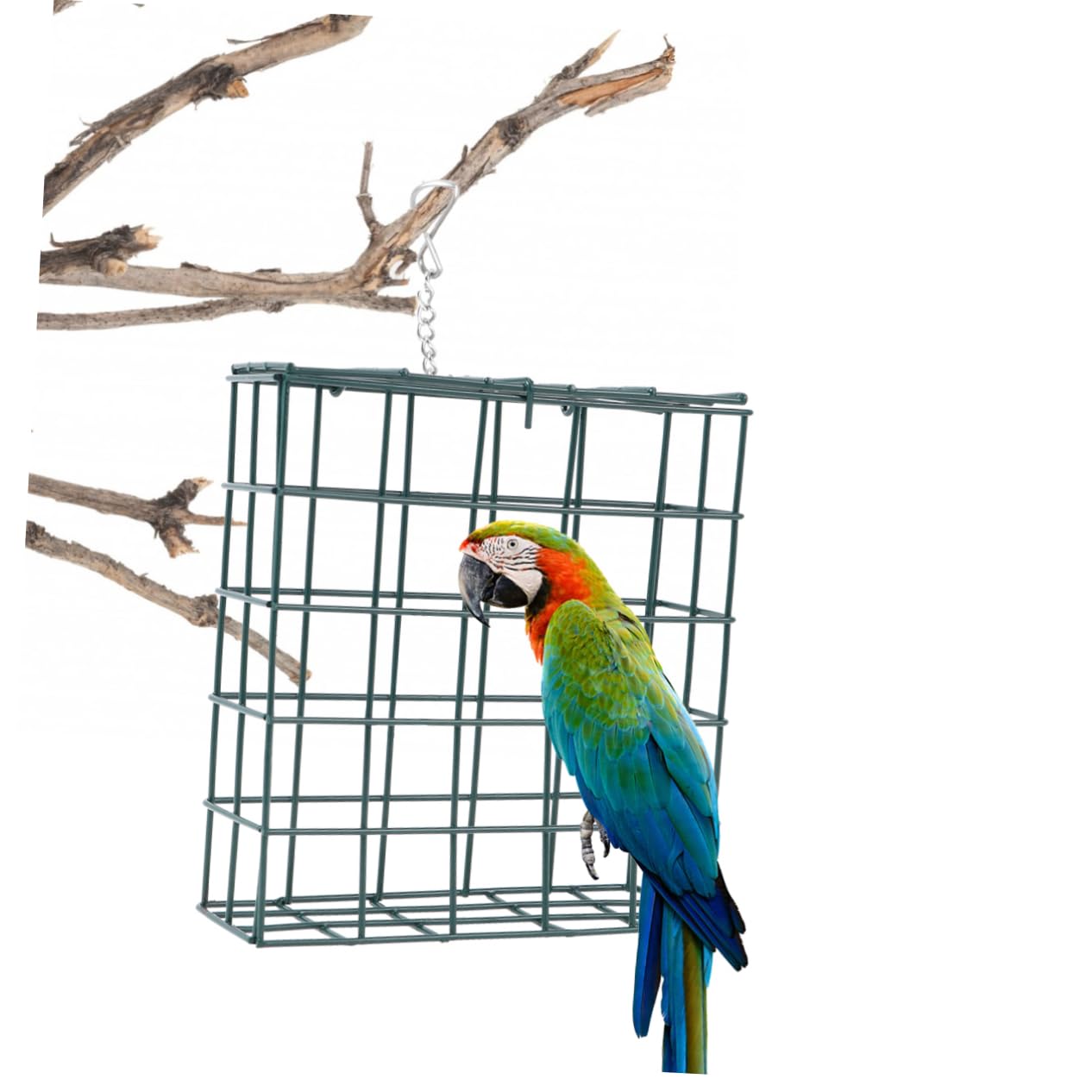4 Piezas Squirrel Feeder comedero para pájaros Colgante Aves comederos para pájaros comedero para pájaros Cuadrado comedero para pájaros de Hierro Pastel sebo Ardilla alimentador