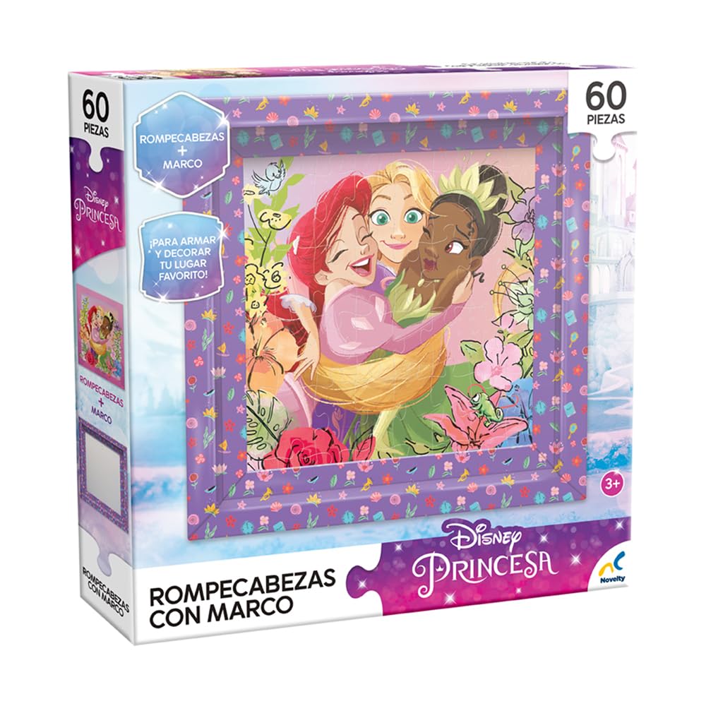 Novelty Rompecabezas Infantil Princesas con Marco De 60 Piezas : Amazon ...
