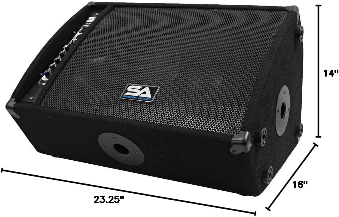 Seismic Audio - FL-12MP-PW-Pair - Pair of Premium Powered 2-Way 12" Floor / Stage Monitors with Titanium Horns - Image 9