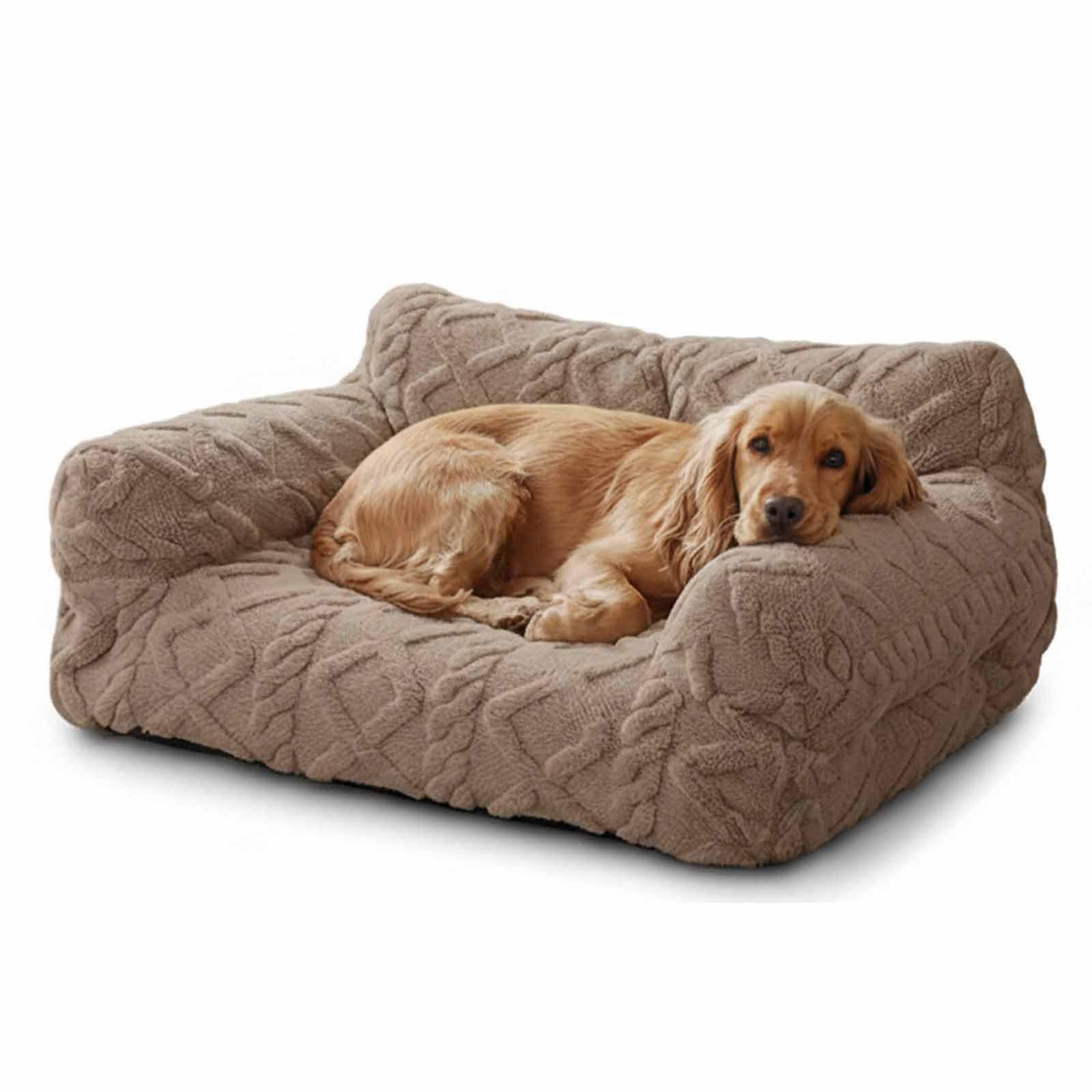 Canapé lit apaisant orthopédique luxe chiens chats grande taille couchage ultra doux 2XL