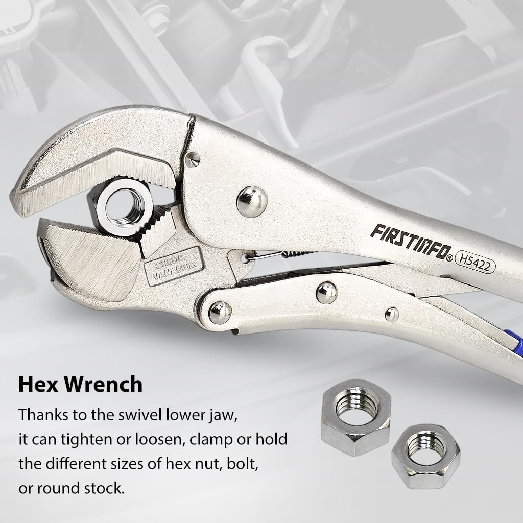 FIRSTINFO H5422 Original Locking Plier, Parallel Jaw, Flexible Lower Jaw, 10-Inch