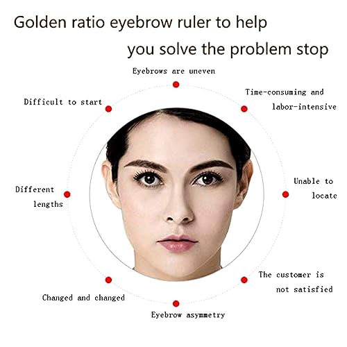 Miniatura 2 de Plantilla de pinza de relación dorada para cejas con brazos flexibles, maquillaje permanente Microblading Maquillaje Permanente Reutilizable DIY