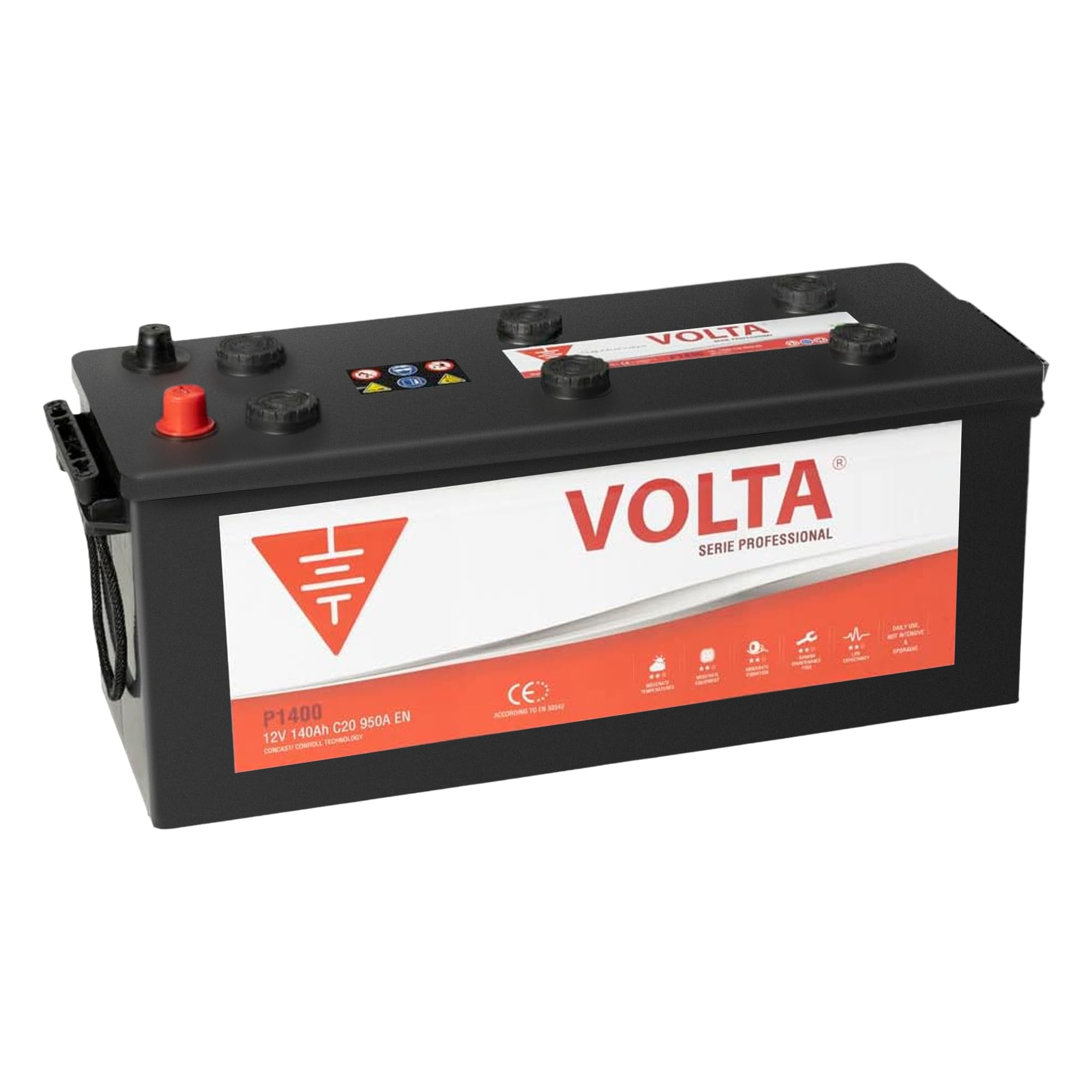 Bateria de Camión Professional 140Ah 950A - Borne +Dcha - Medidas Largo 512 x Ancho 186 x Alto 219 mm con 2 años de Garantía - Fabricación Europea.