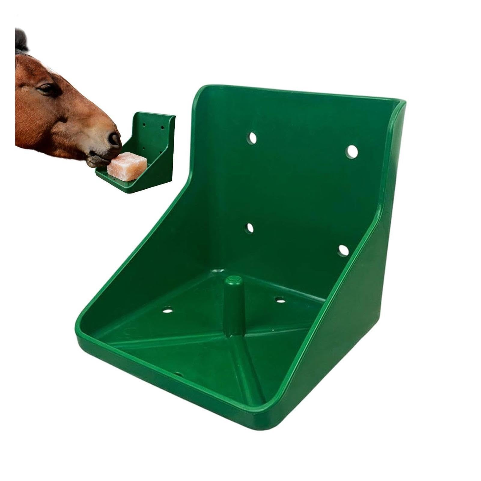 2 blocchi di sale per bestiame, pecore, cavalli, leccare, mattoni, contenitori per sale minerale, bestiame e capra (verde)