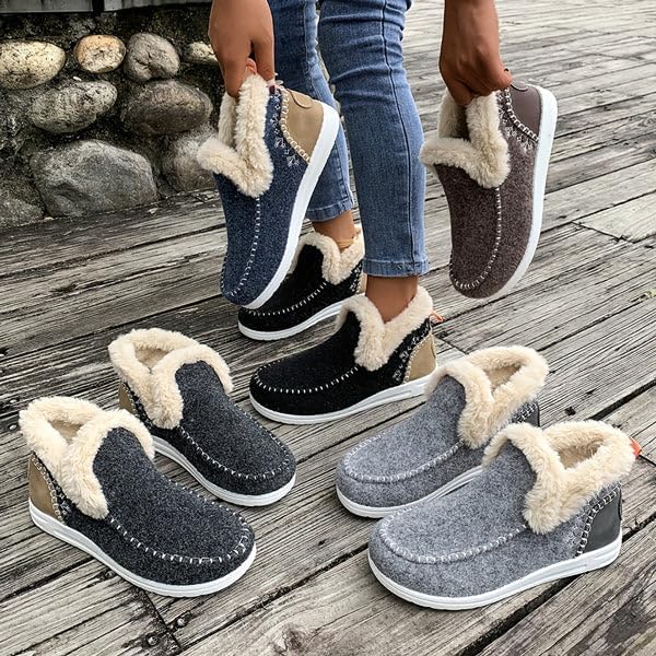 Soft Plush Slip-on Sneakers for Cozy Feet, Non Slip Orthopedic Winter Slippers Warm Cozy Micro Suede Slipper Boots4