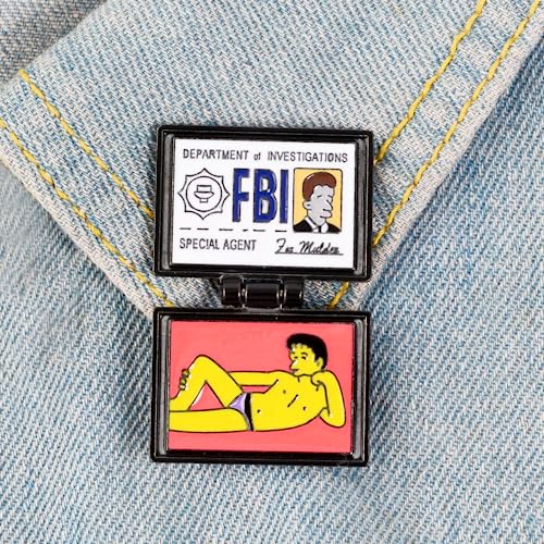 Hadeweite Creative Fbi Pin Cartoon Id Folding Pin, Lapel Pin For Men Clothing Brooch Accessory, Cute Creative Brooch Badge Gift As A Best Gift For Yourself Or Collection. #TOP1