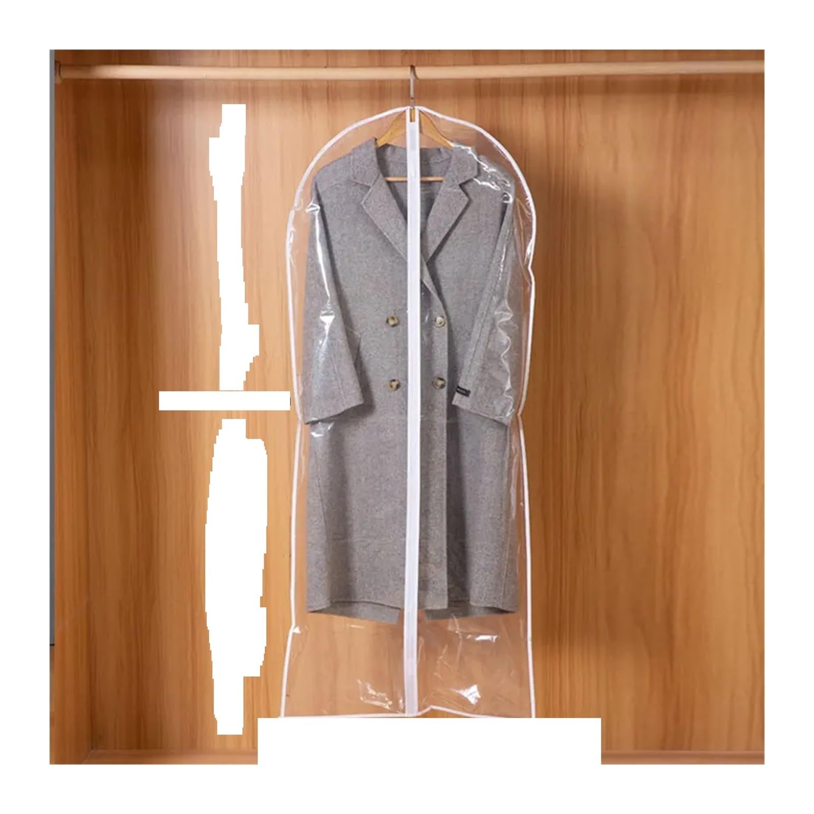 Garment Bag 5 Pcs Dustproof Garment Hanging Bag Lightweight Clothes Storage For Closet Translucent Cover(60x140cm)