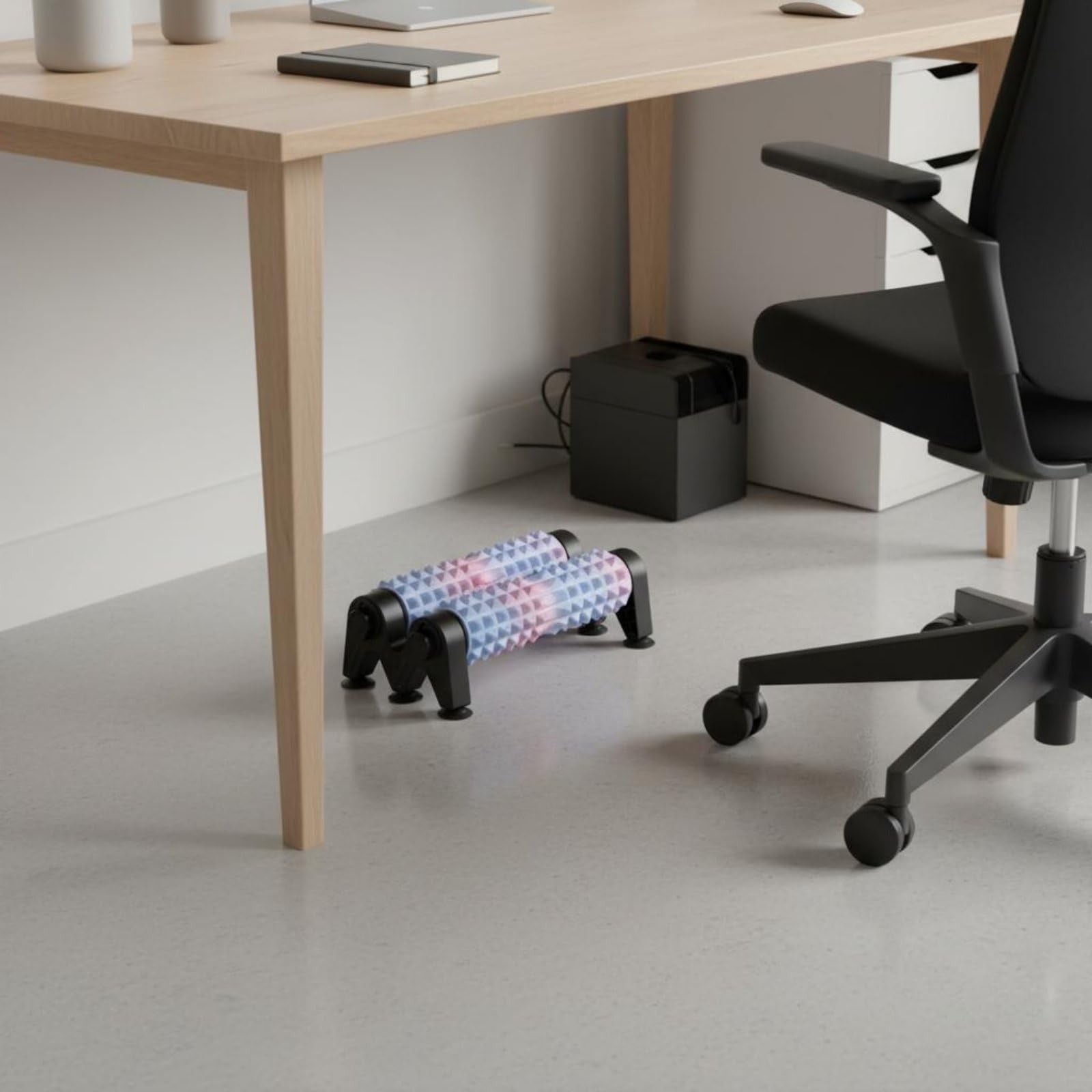 Rullo Massaggio Doppia Fila Rullo Schiuma Massaggiatore Fitness Recupero con Base Ampia Antiscivolo E Supporto Rigido Pressione Uniforme per Muscoli, Camouflage Pink Blue