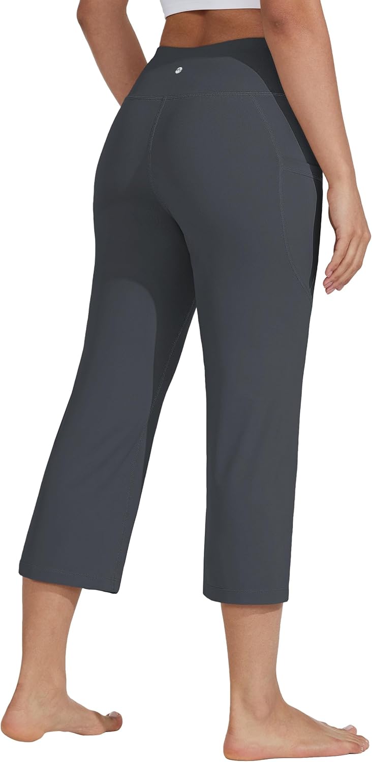 Willit Women's Yoga Capris Pants High Waist Leggings Crop Straight Leg Athletic Exercise Workout Capris 21" - Image 2