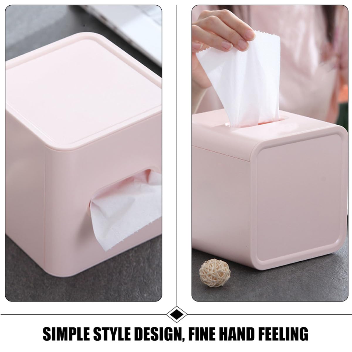 GALPADA Quadratische Kunststoff Taschentuchboxen Robust und Einfach zu Benutzen 2 Stück Pack mit Deckel Stilvolles Design für Schlafzimmer und Zuhause