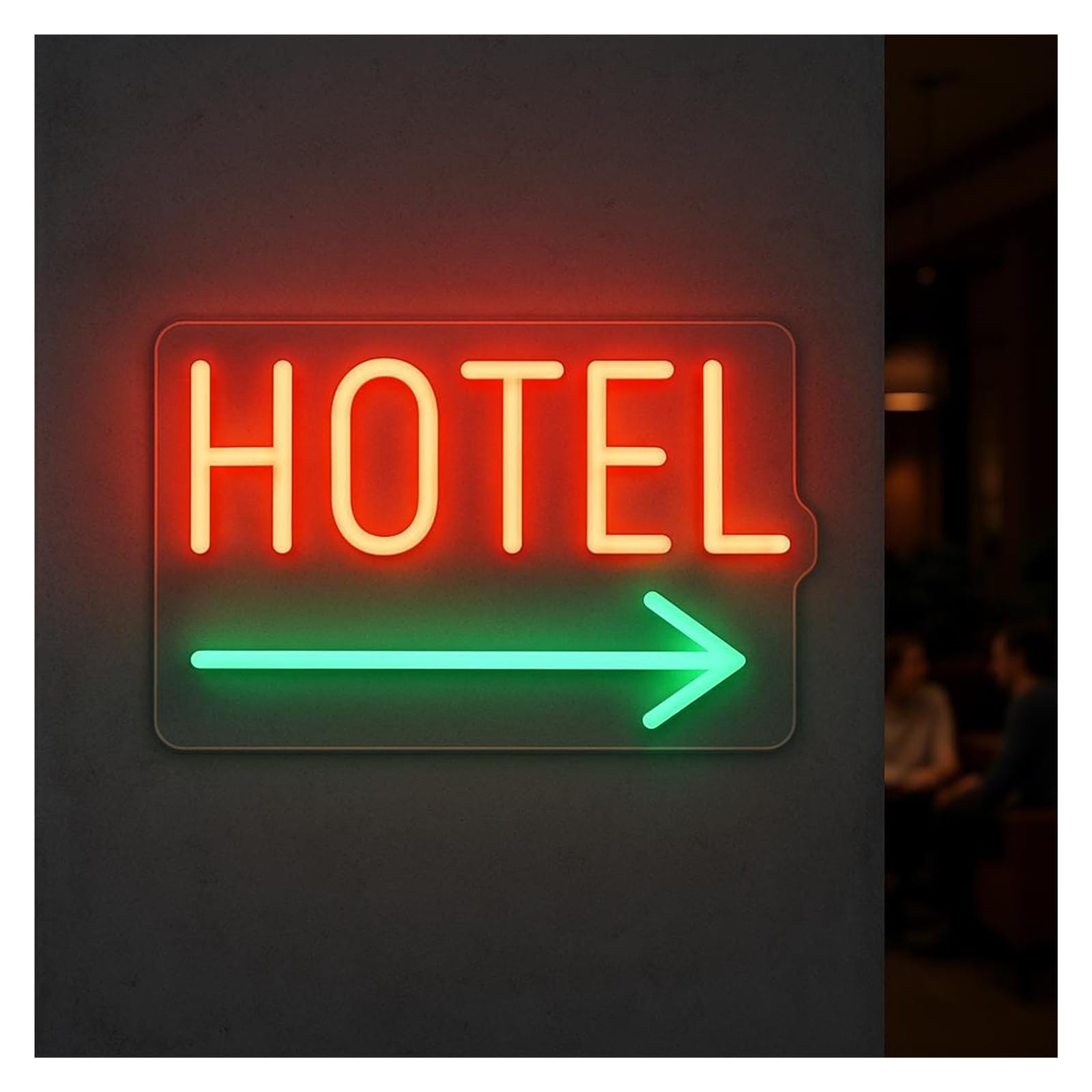 RONGCH Hanging Art Signs Hotel Neon Sign Shop Arrow On The Light Decor 40cm(B)