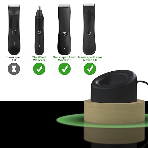 Miniatura 3 de Cargador de repuesto para cargador MANSCAPED 2.03.0 con cable de alimentación de 1.5M, base de soporte de carga inalámbrica para cortadora de césped