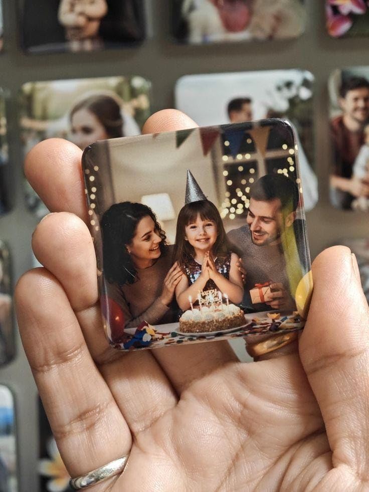 Customized Square Acrylic Photo Metal/Magnet/Plastic | Set of 3| 2 X2 Inches | 3D Image Glass Block | Stylish & Durable Home Décor-image-3