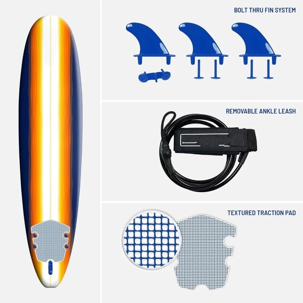 sup zubehör 8ft Unterwasser Scooter Wakeboard Aufblasbare Sapboard Doppelschicht Surfbrett Kajak Surfen Wassersport Unterhaltung sup Tasche(Blue Stripes)