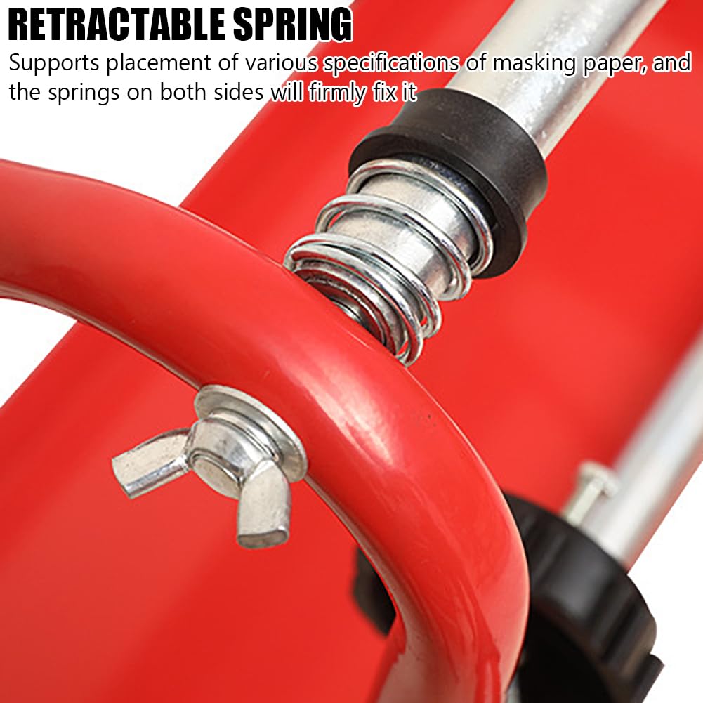 KK-GAL Masking Paper Machine Station, Mobile Masking Paper Dispenser System, Rolling Masking Rack Holds Multiple Rolls for Car Paint Repair, Mobile Masking Paper Station & Tape Dispenser Station