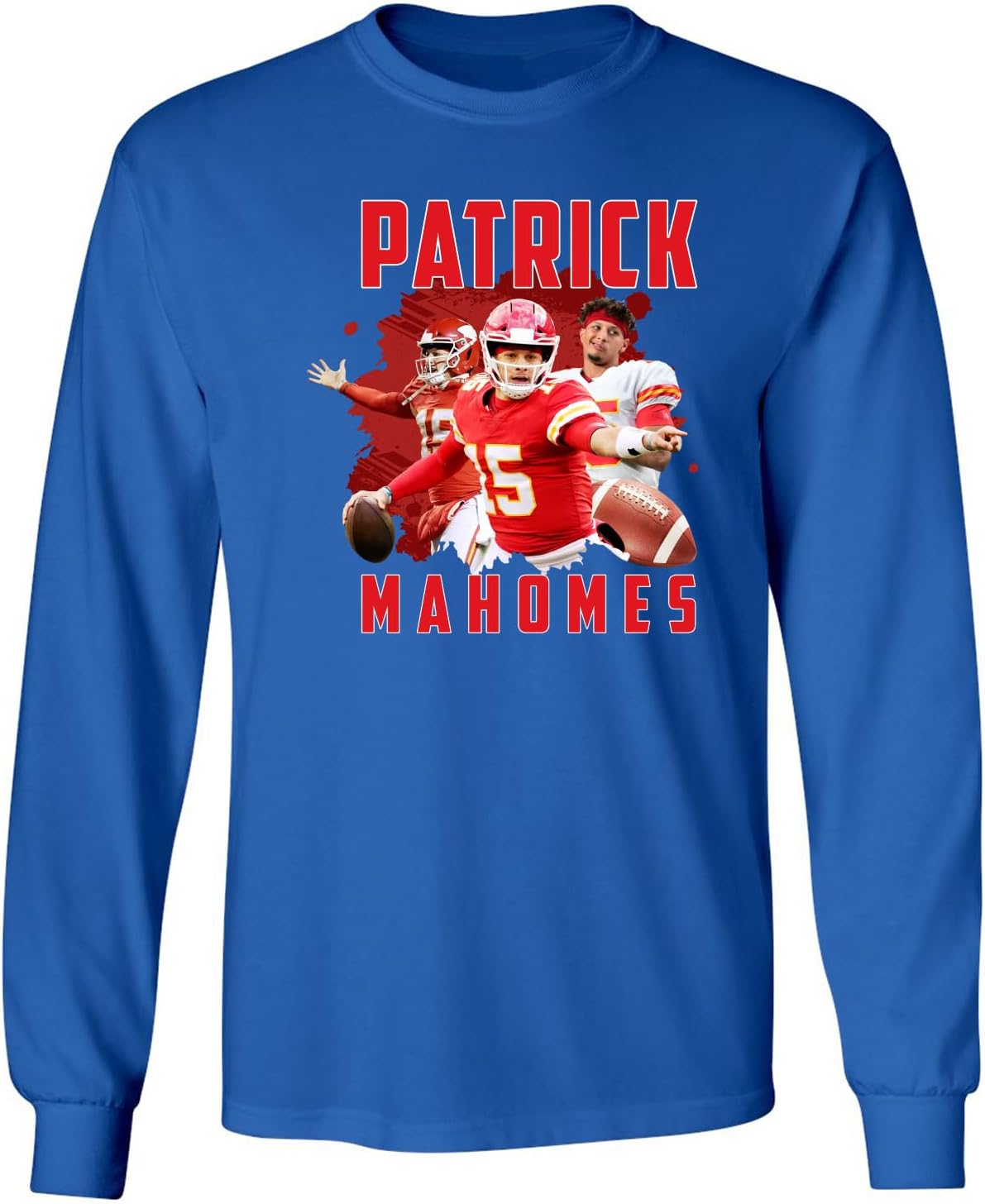 Vintage Mahomes Inspired Football - KC Fans Long Sleeve T-Shirt