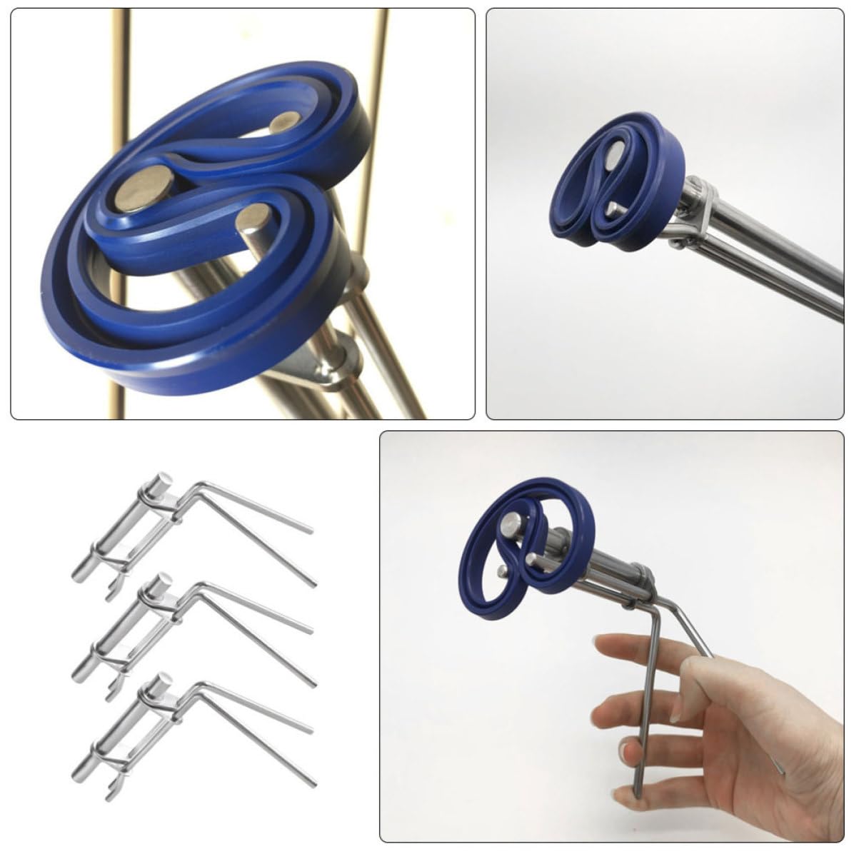 Luxshiny Kit D'outils en Acier Inoxydable 3 Pièces pour Installation Rapide de Joints en U sur Tiges de Piston de Vérin Hydraulique Argenté