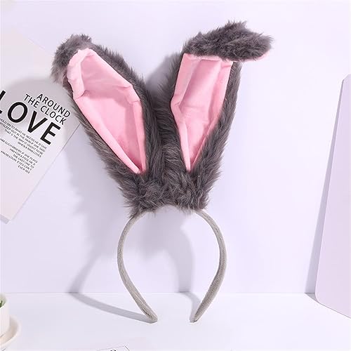 Miniatura 2 de JOYVIP Diadema de orejas de conejo de Pascua con orejas de conejo de peluche para fiesta de cosplay