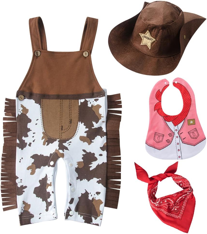 LXKIKMM May's Baby Baby Toddler Boys The Cowboy Romper Halloween Dress up Children's Clothing