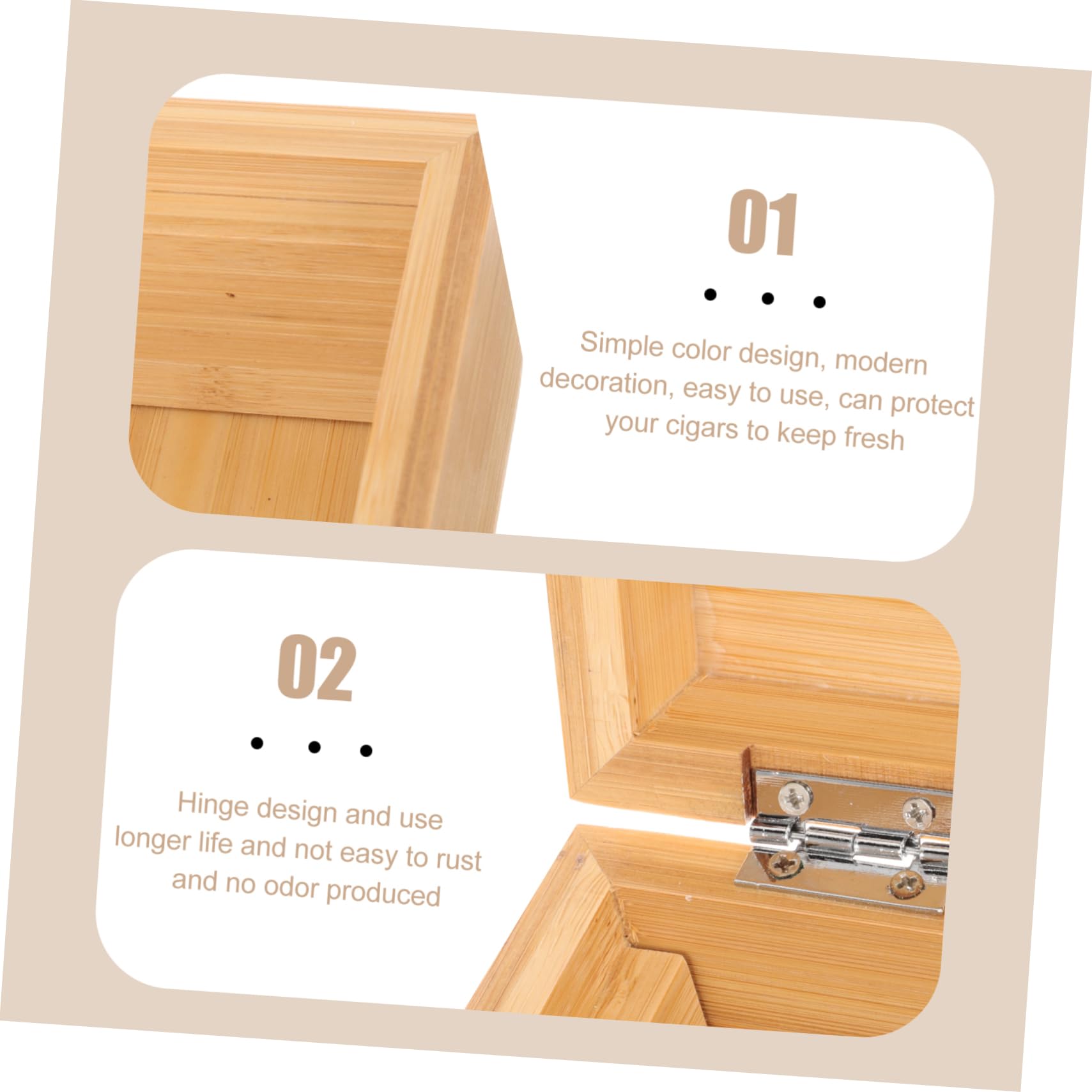 Didiseaon Humidor da Viaggio Professionale Porta Sigari in Legno Naturale 17,9 X 8,3 X 12,7 Cm Custodia Riutilizzabile Resistente All’usura per Conservazione Sigari e Gioielli Portatile per Esterni