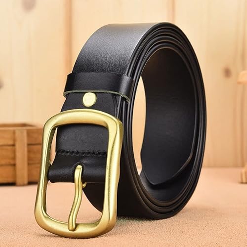 BNJWJZS Men's Genuine Leather Vintage Alloy Pin Buckle Belt Casual Versatile Youth Cowhide Leather Belt - Image 3