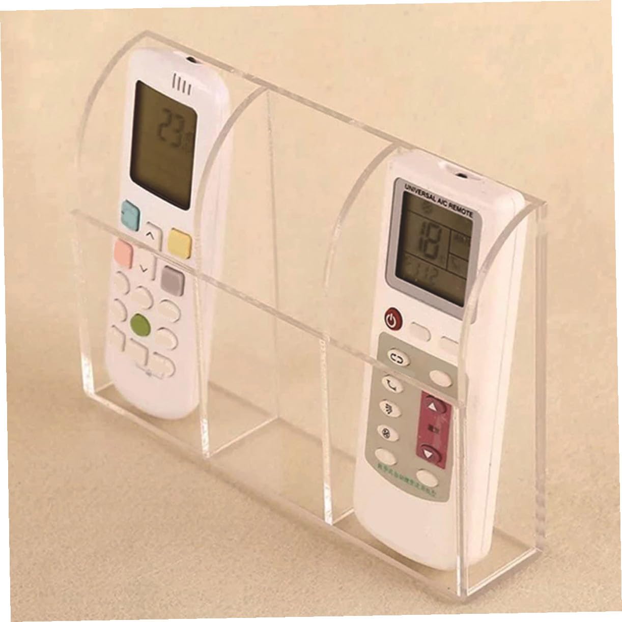 Mipcase Estante de Almacenamiento Montaje en Pared de Acrílico Transparente 2 Piezas para Mandos a Distancia de Tv y Aire Acondicionado Resistente Uso en Hogar u Oficina