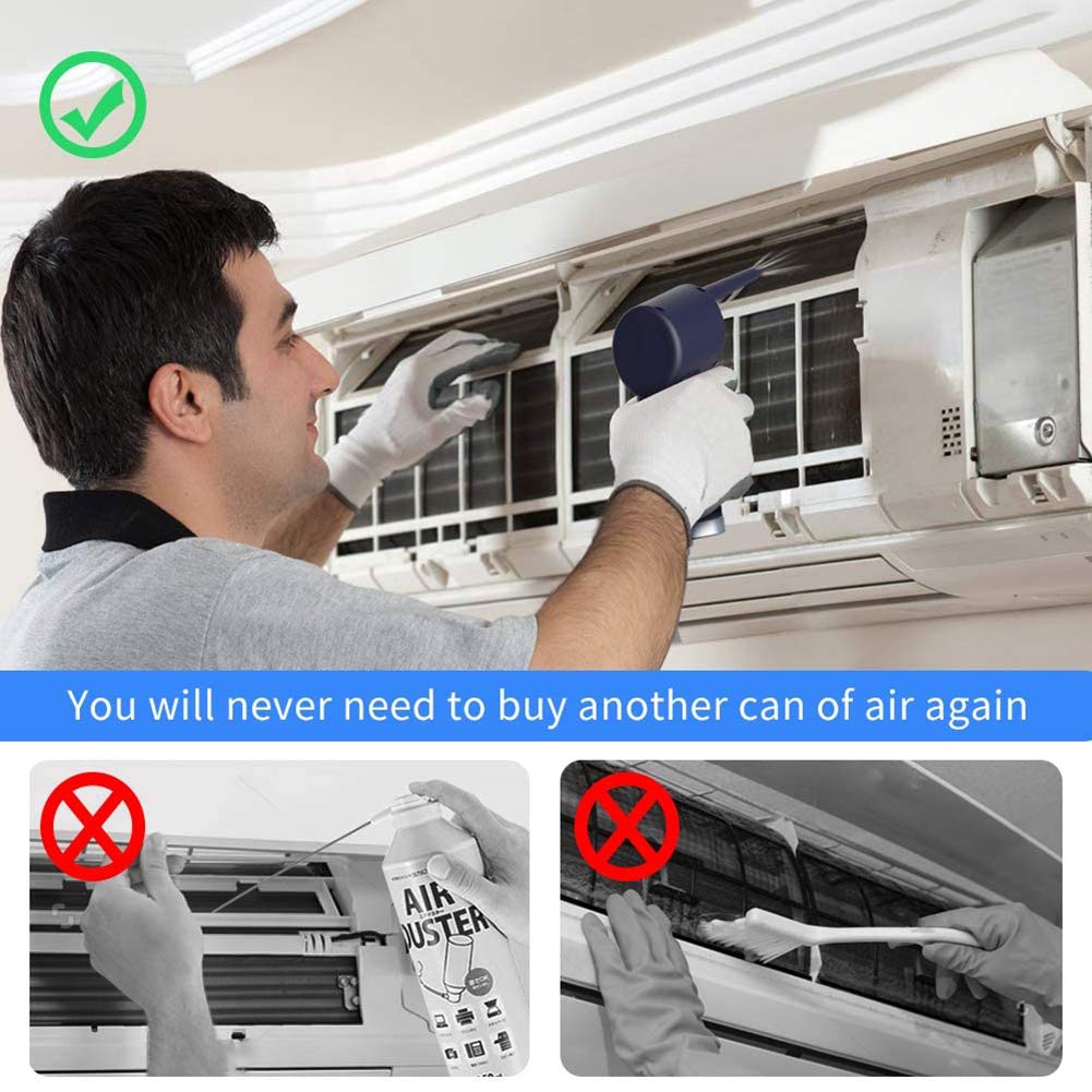 Spolverino Elettrico ad Alta Pressione Senza Fili - Ventilatore per Pulizia Computer - Detergente Tastiera - Dispositivi elettronici e detergente per Laptop - Pulizia Profonda Ecologico