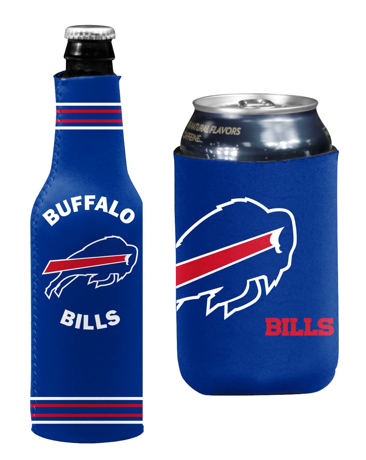 Football Can & Bottle Holder Insulator Beverage Huggie Cooler (Buffalo Go Blue (Bills))