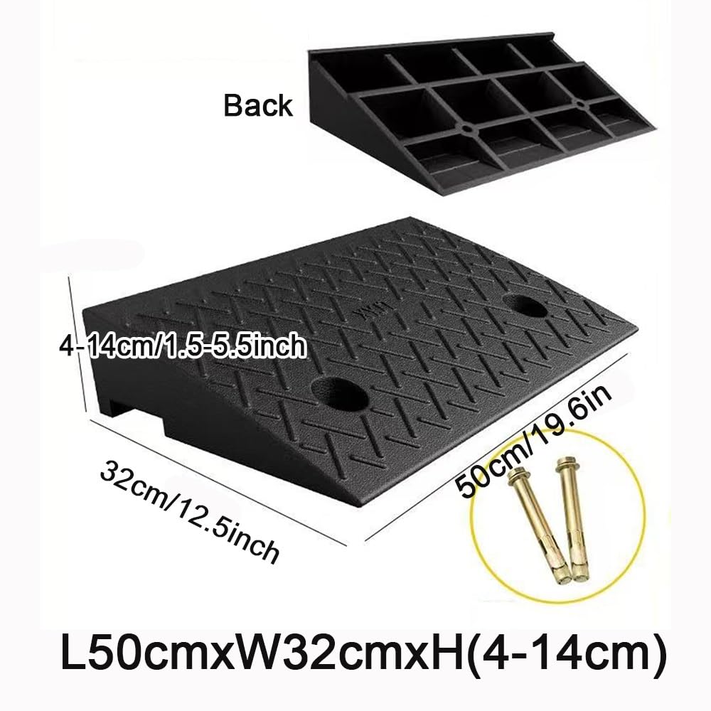 Rampa De Umbral De Puerta 5cm Alto，Servicio Pesado Rampas De Bordillo De Resistentes Goma Rampas De Acera Rampa De Calzadas para Acceso Minusválidos(50x32x11cm/20x12.5x4.3in)