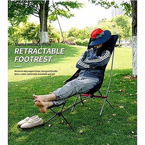 Ywhwxb Portable Folding Chair Ottoman Outdoor Recliner Lazy Retractable Footrest Leg Rest Camping Moon Chair Kit For Hiking Fishing Picnic (Grey) #TOP1