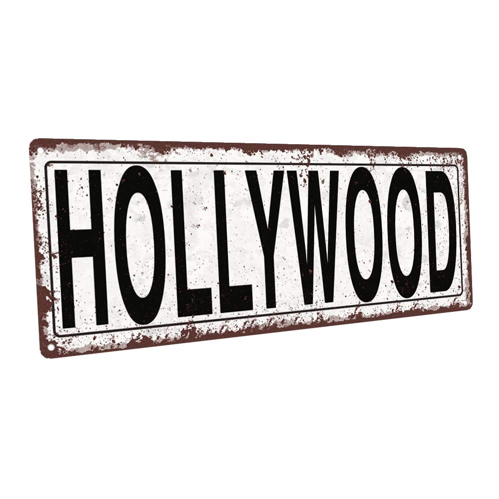 Homebody Accents TM Hollywood Metal Street Sign, Rustic, Vintage