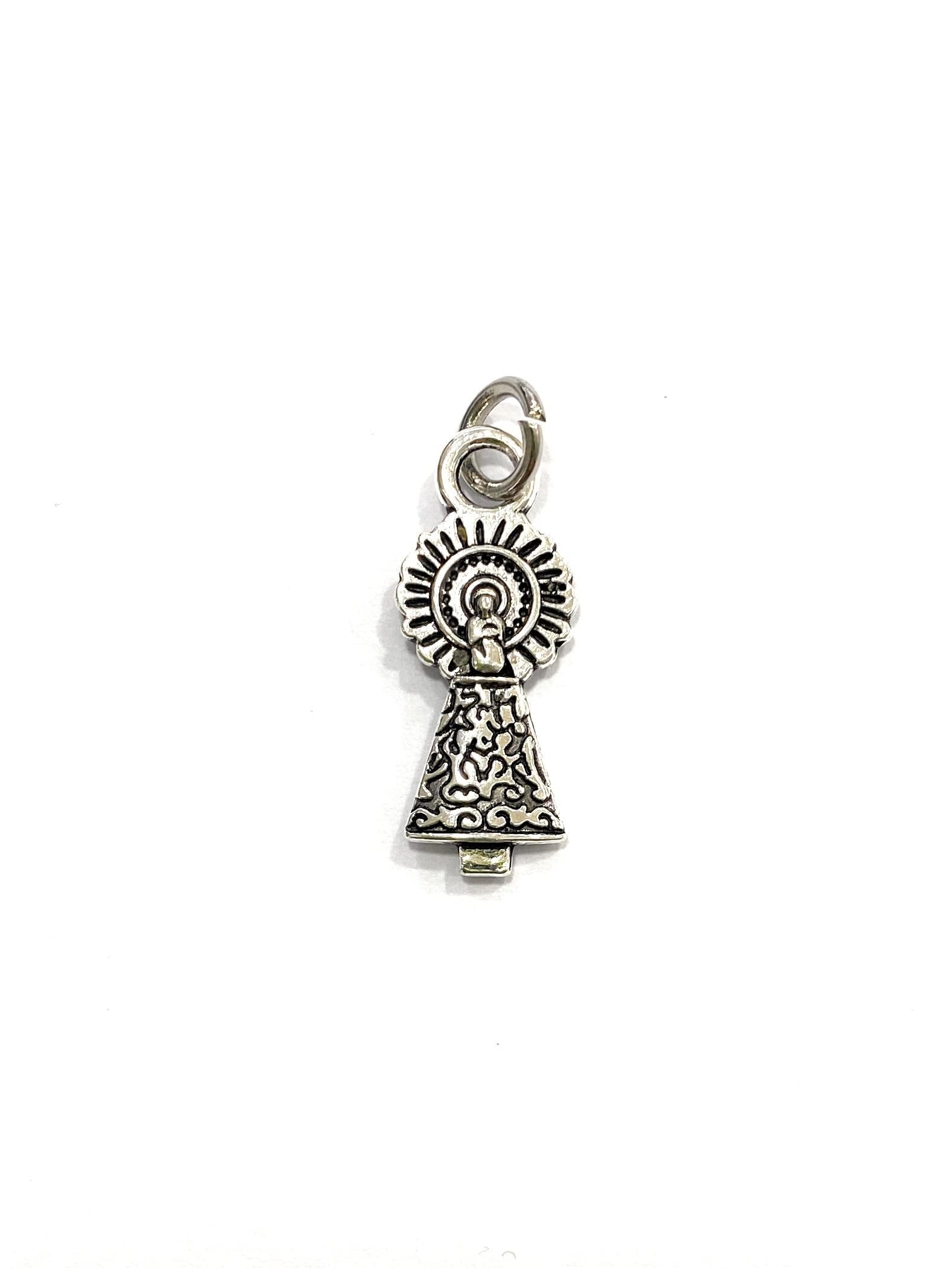 De Bussy 5 Medallas Virgen del Pilar metal baño plata 22mm