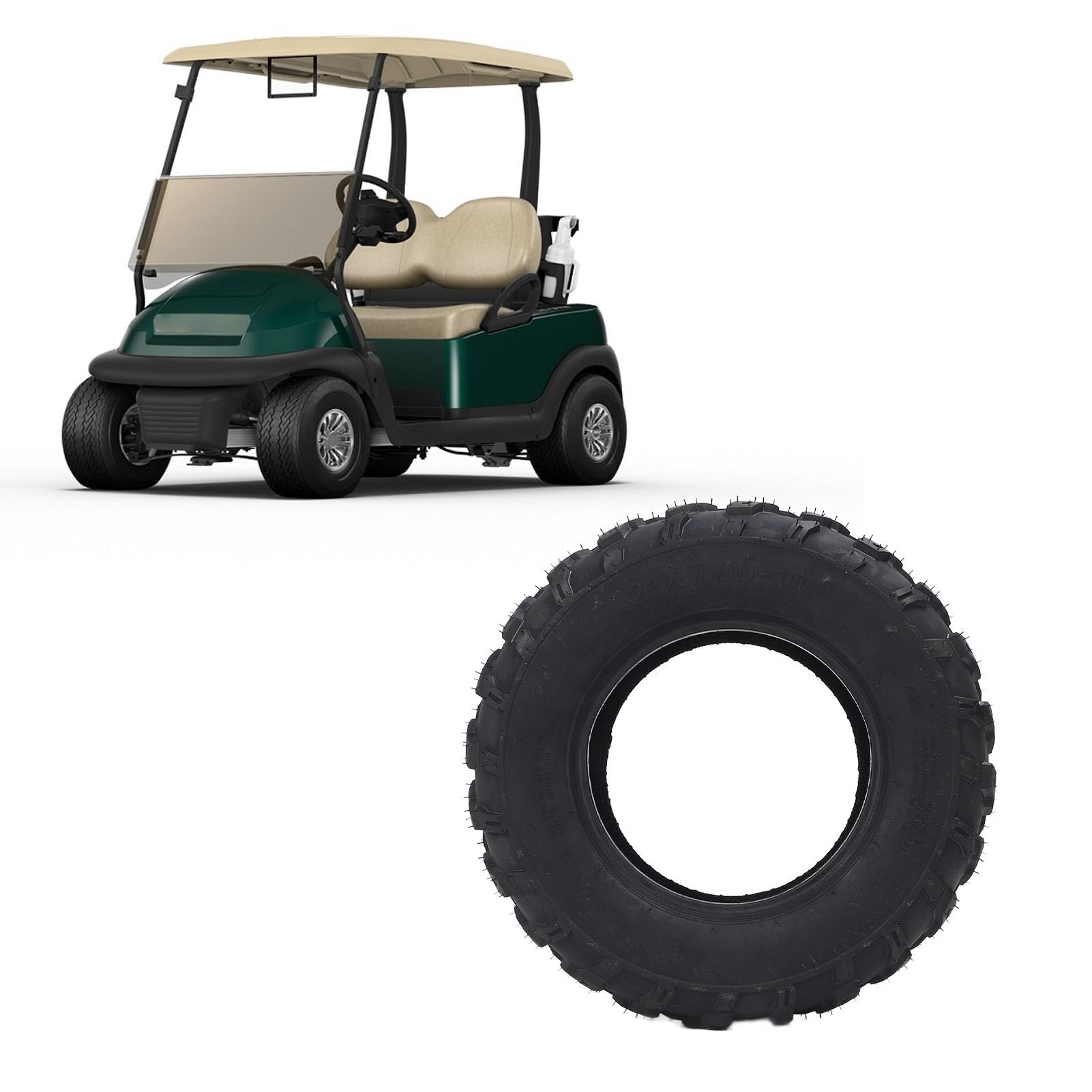 Opona 21x7x10 ATV, Gumowa Opona z głębokością Bieżnika 10 Mm dla Doskonałego Uchwytu w Błoto, Piasku i Twardym Terenie, 4 -warstwowa Konstrukcja Nylonowa dla Trwałości