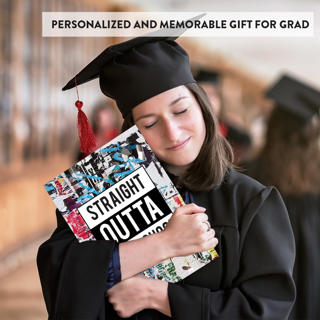 Andaz Press Funny Congratulations Jumbo Card With Envelope, Straight Outta College, Graduation Greeting Card for College Student, Him, Her, Son, Daughter, Niece, Nephew, Friend, 8.5 x 11 inch, 1-Pack