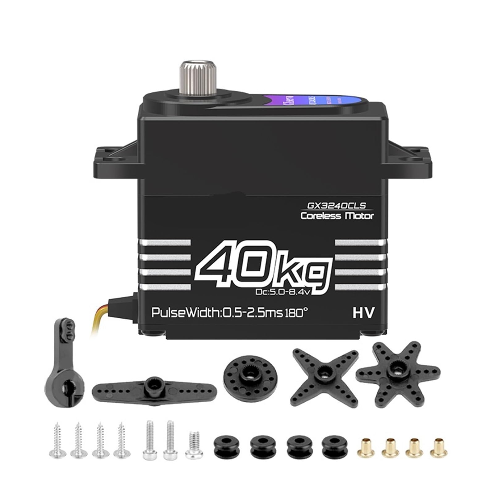 40 kg PWM bezrdzeniowy serwomechanizm, wysokonapięciowy, metalowy, cyfrowy, odpowiedni do serwomotoru w skali 1/8 1/10 (40 kgCLS 357 stopni)