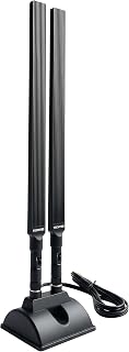 TECHTOO WiFi Antenna 12dBi Dual Band 2.4GHz 5GHz RP-SMA WiFi Antennae with Magnetic Base and 4ft Extension Cable for PC Desktop Computer PCIe Bluetooth Wireless Network Card Motherboard WiFi Router